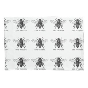 Housse D'oreillers Bourdon noir ouvrier abeille miel