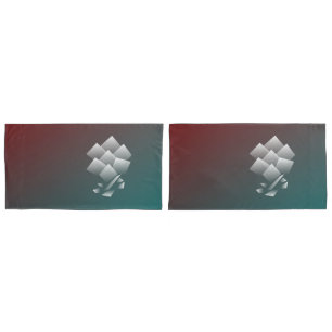 Housse D'oreillers Bourgogne turquoise blanche