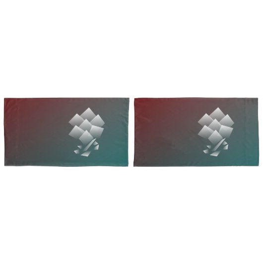 Housse D'oreillers Bourgogne turquoise blanche (devant-Set)
