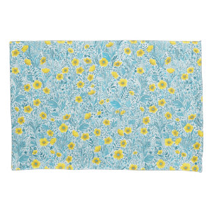 Housse D'oreillers Boutons jaunes, bleus et blancs