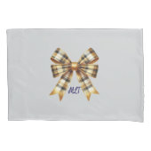 Housse D'oreillers Bow de Monogramme Rustique Plaid (devant)