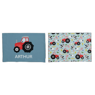 Housse D'oreillers Boys Cute Farm Animal Tracteur Nom du Motif Enfant