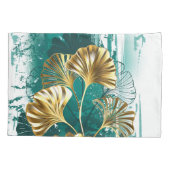 Housse D'oreillers Branche avec Feuilles d'or Ginko Biloba (Dos)