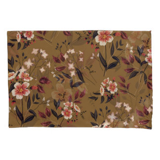 Housse D'oreillers Branche de fleurs roses, composition abstraite.