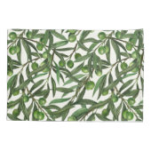 Housse D'oreillers Branches d'olive sur blanc (Dos-gauche)