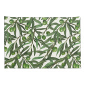 Housse D'oreillers Branches d'olive sur blanc (Dos-Droit)