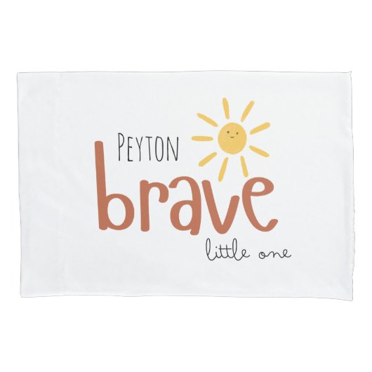 Housse D'oreillers brave petit un Pillowcase nom personnalisé (devant)