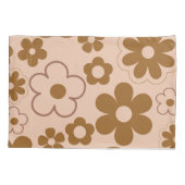 Housse D'oreillers Brown Automne Retro Y2K Hippie Flower Motif (Dos)