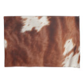 Housse D'oreillers Brown blanc Faux Cowhide (devant-gauche)