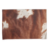 Housse D'oreillers Brown blanc Faux Cowhide (devant-Droit)