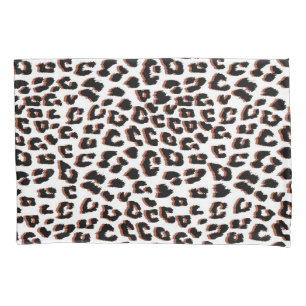 Housse D'oreillers Brown noir et Empreinte de léopard blanc