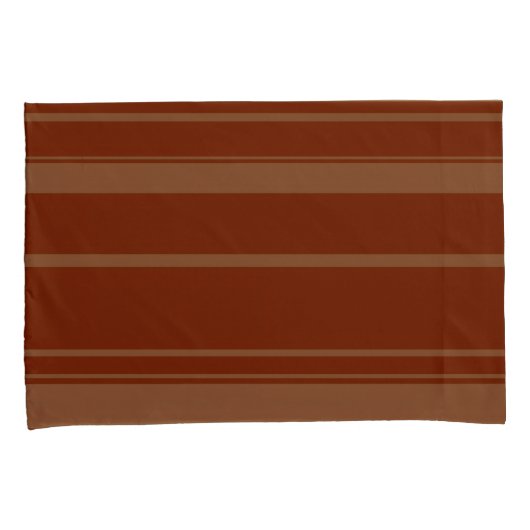 Housse D'oreillers Brown Stripe Pattern Pillowcase (devant-Droit)