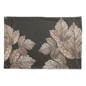 Housse D'oreillers Brun foncé et bronze Feuilles Rustique Glam automn (Dos)
