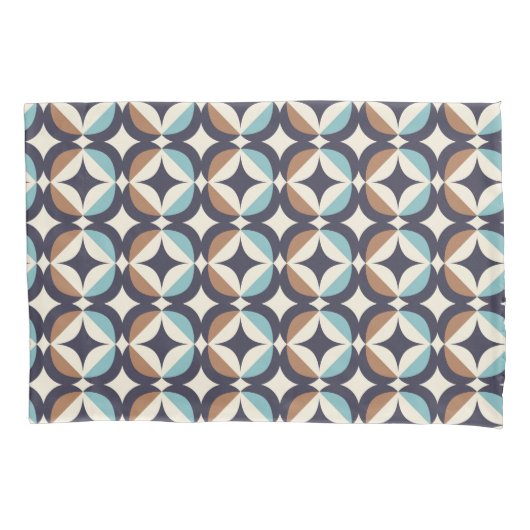 Housse D'oreillers Brun moderne de la moitié du siècle et motif (devant-gauche)