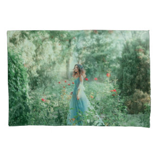 Housse D'oreillers Brunette Princess : Aquarelle de la forêt de fées