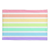 Housse D'oreillers Bubblegum arc-en-ciel et bandes blanches (Dos)
