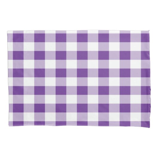 Housse D'oreillers Buffalo Plaid Motif fille violet et blanc (devant)