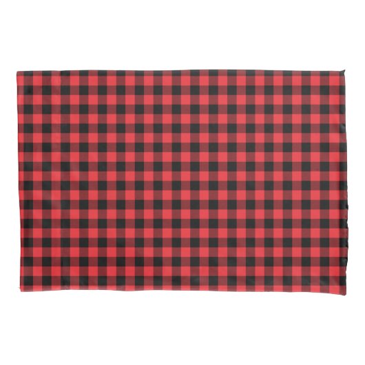 Housse D'oreillers Buffalo Plaid Red Black Check (devant)