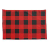 Housse D'oreillers Buffalo rouge et noir Plaid en vichy (Dos-Droit)