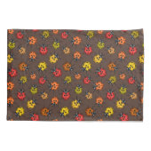 Housse D'oreillers Bugs colorés sur brun (Dos)