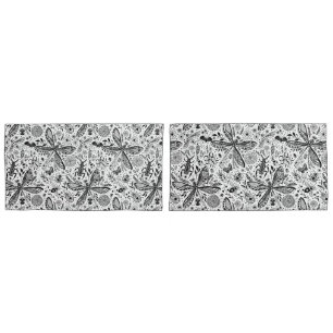 Housse D'oreillers Bugs de Doodle sur bleu foncé