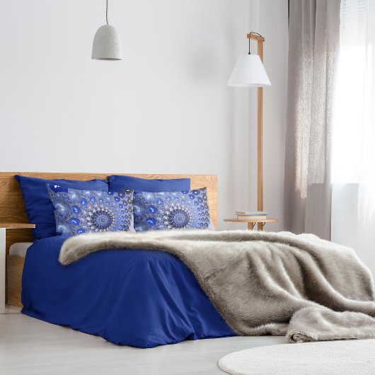 Housse D'oreillers Bulles fractales Ombre Bleu Abstrait