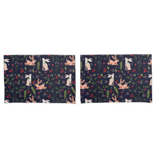 Housse D'oreillers Bunnies d'art populaire scandinave