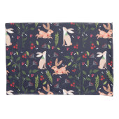 Housse D'oreillers Bunnies d'art populaire scandinave (devant-gauche)