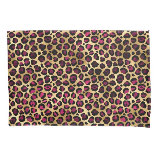 Housse D'oreillers Burgundy et Gold Leopard Series Design 2 (devant)