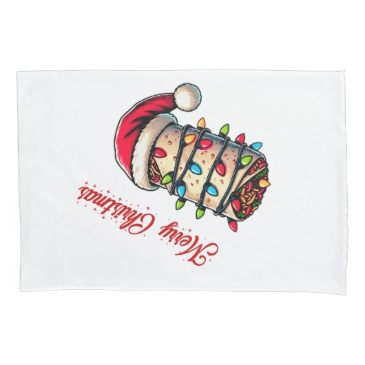 Housse D'oreillers Burritos Mexicains Noël Casquette Noël (devant)