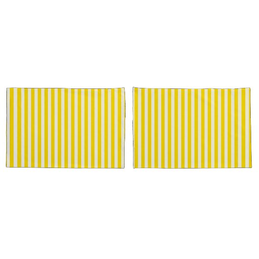 Housse D'oreillers Cabana White Beach Stripe jaune (Dos-Set)