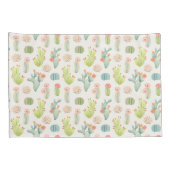 Housse D'oreillers Cactus en pastel mou et motif succulent (Dos-Droit)