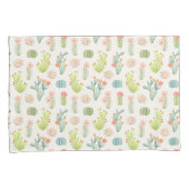 Housse D'oreillers Cactus en pastel mou et motif succulent (devant-Droit)