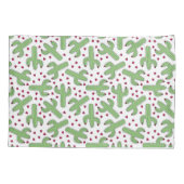 Housse D'oreillers Cactus illustré et motif de fleurs rose (Dos-gauche)