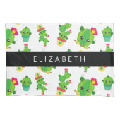 Housse D'oreillers Cactus mignons, Cactus Motif, Succulent, Votre Nom (devant)