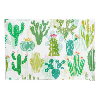 Housse D'oreillers Cactus plante : vintage ensemble floral.