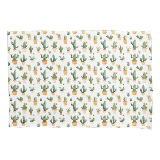 Housse D'oreillers Cactus pointé sur Coque Coussin blanc (devant)