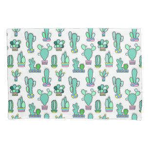 Housse D'oreillers Cactus vert en bon état et motif succulent de