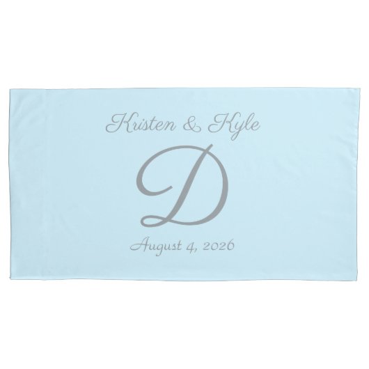 Housse D'oreillers Cadeau mariage monogramme (devant-gauche)