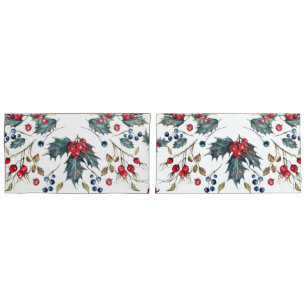 Housse D'oreillers Cadeaux de Noël Holly & Berries