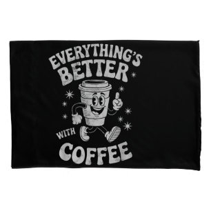 Housse D'oreillers Café drôle rétro vintage pour hommes ou femmes caf