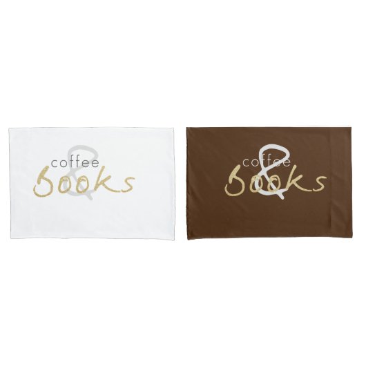Housse D'oreillers Café et livres Jeu de Pillowcase (devant-Set)