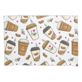 Housse D'oreillers Cafés, Fèves de café, Amateur de café, Coeurs (devant)