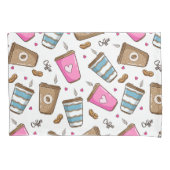 Housse D'oreillers Cafés, Haricots, Coeurs, Amateur De Café (devant)