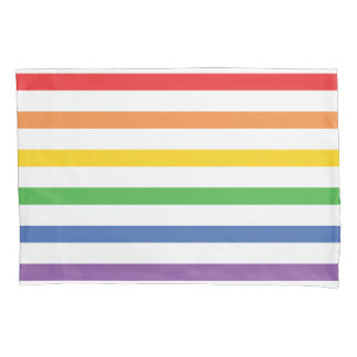 Housse D'oreillers Caisse de coussin barrée par arc-en-ciel