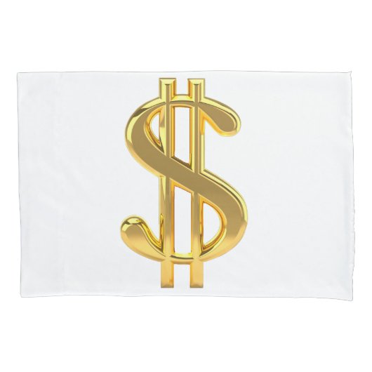 Housse D'oreillers Caisse de coussin de symbole dollar d'or (devant)