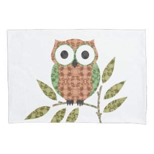 Housse D'oreillers Caisse mignonne de coussin de hibou de huée