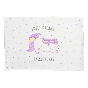 Housse D'oreillers Caisse mignonne de coussin de licorne avec le nom