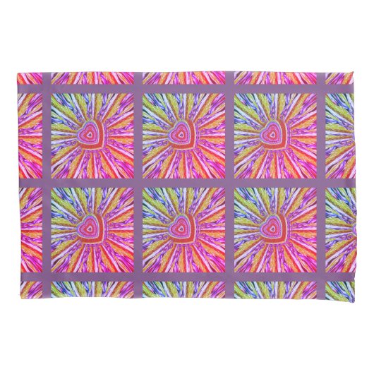 Housse D'oreillers Caisse Trippy de coussin de coeurs (devant)