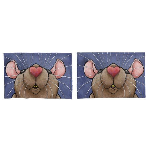 Housse D'oreillers Caisses de coussin de coeur de rat (devant-Set)